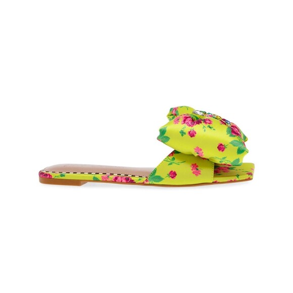 Betsey Johnson Women's Daisyy Satin Square Toe Slide Sandals, Multicolor, 5M - Picture 3 of 3